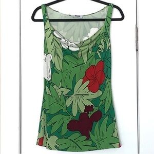 NWT Moschino Tropical Print Cowl Neck Tank Top 8